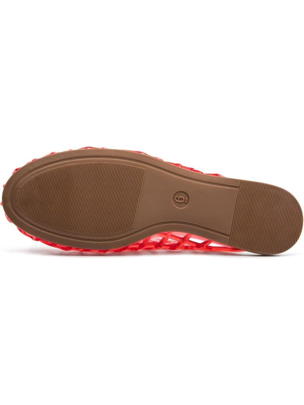 Women's Red Clear Mesh Hollow Slip On Closed Toe Jelly Casual Flat Sandals - Picture 5 of 6
